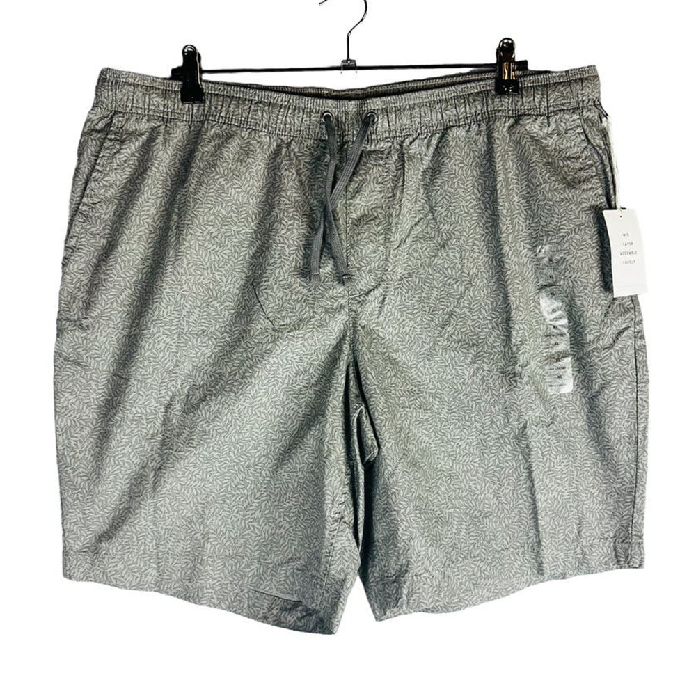 New Free Assembly Mens XL Pull On Utility Shorts Pockets Pockets Gray Floral NWT